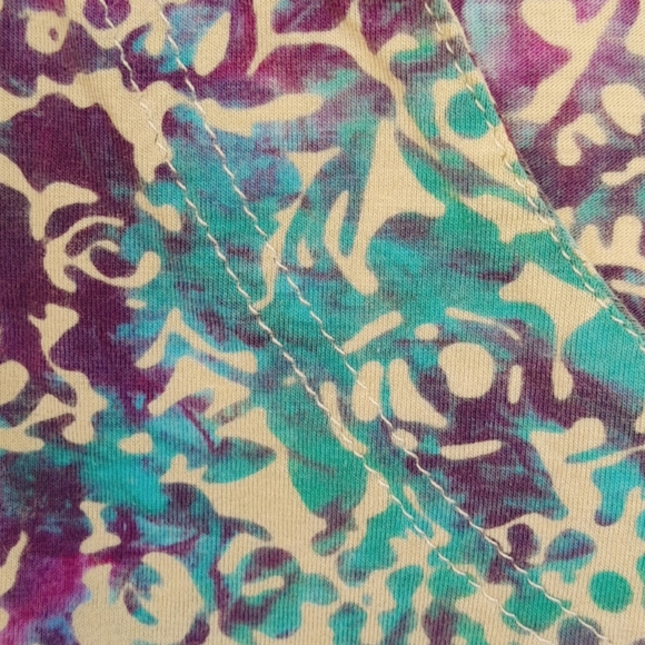 Rum Reggae Print Cap Sleeve Cotton Knit Top Small - Picture 5 of 7